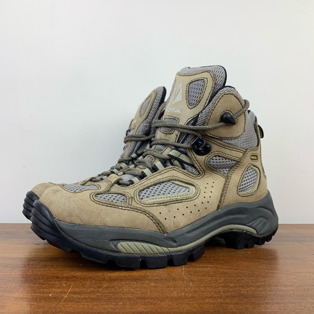 Vasque Breeze Hiking Boots Tan Leather Outdoor Trail 7465 Womens Size 8 M Used